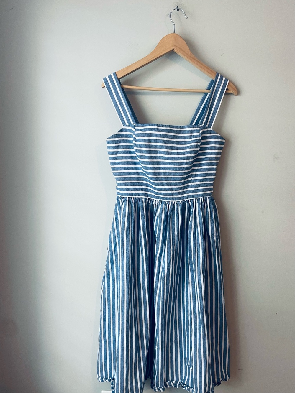 Eliza J Blue White Striped Sundress